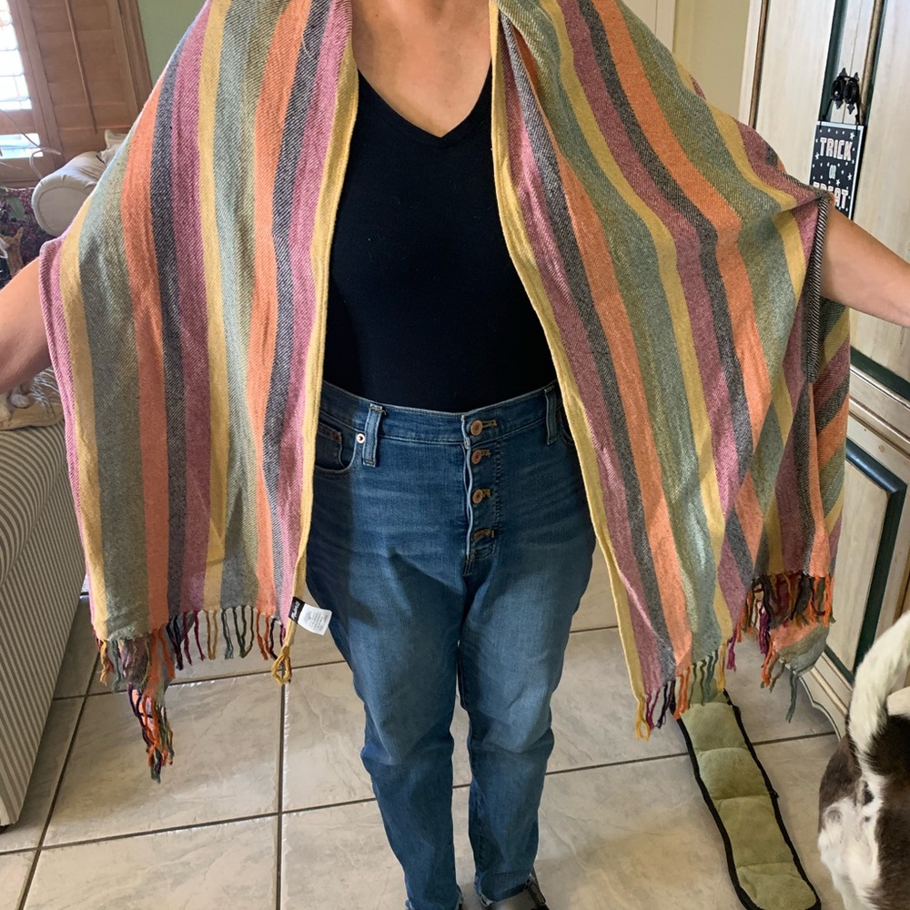Multi-Colored Shawl/Wrap/Cape
